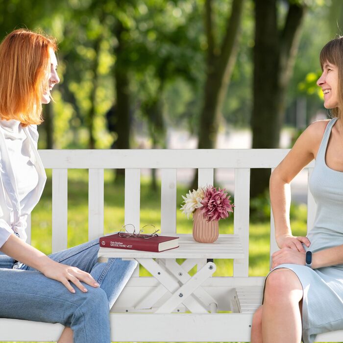 Відпочинкова лавка Relaxdays з білим столиком