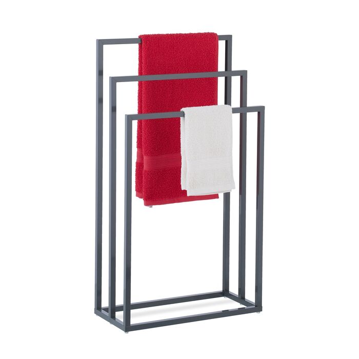 Підставка для рушників Relaxdays, 3-х секційна, антрацитова