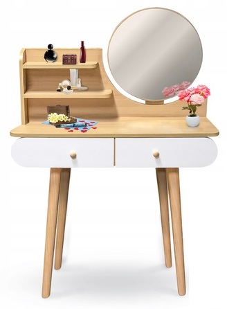 Туалетний столик Jumi, світлий дуб, матовий, 80 x 122 x 40 см