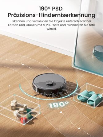 Робот-пилосос LEFANT M3 MAX: 6000Pa, вологе прибирання, лазерна навігація, антизаплутування, керування через додаток та Alexa, для тварин та килимів