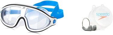 Окуляри Speedo Unisex Biofuse Rift Mask Bondi синій/білий/прозорий однорозмірний комплект із затискачем для носа Competition