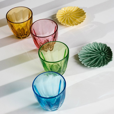 Набір кольорових склянок для напоїв La Roshere LILY, h 9 см, 250 мл, 4 шт.