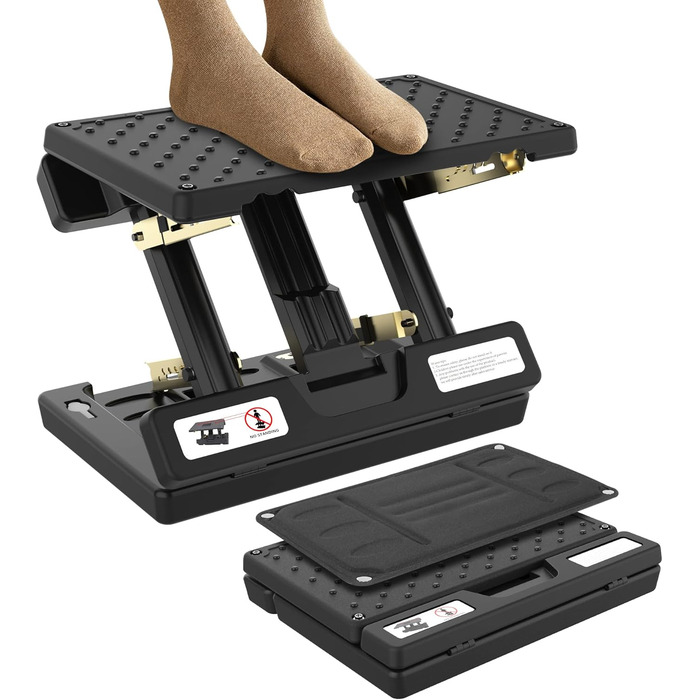 Підніжка під стіл для офісу та дому: регульована, з масажером та м'яким покриттям, складна, ергономічна | Vhelyom