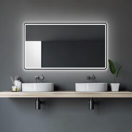 Дзеркало для ванної кімнати Talos Black Moon LED 120x70 см з підсвічуванням, вологостійке, нейтральне світло