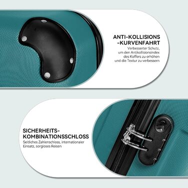 Чохол-валіза Beibye з замком-защіпкою, 4 колеса, комплект 3 шт. (55/66/76 см)