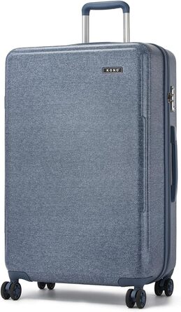 Чемодан KONO середнього розміру з жорсткою обшивкою, ABS+PC, 60L, білий/коричневий, з TSA замком