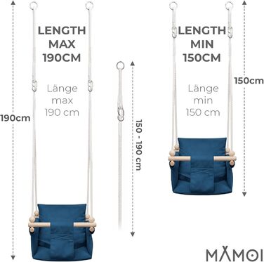 Дитяча гойдалка-крісло MAMOI® для дверей, дерев'яна гойдалка для малюків (Синій)