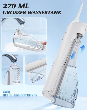 Електрична насадка для душу Munddusche: 5 струменів, 4 режими, для догляду за порожниною рота, водонепроникність IPX7, для дому та подорожей