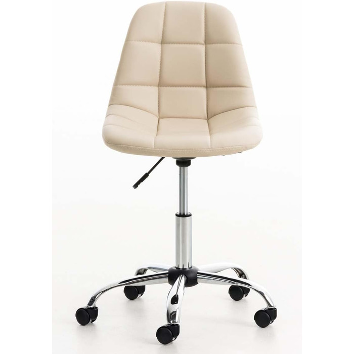 Офісний стілець Emil від CLP: регульована висота, поворотний, з штучною шкірою, колір білий (кремовий)