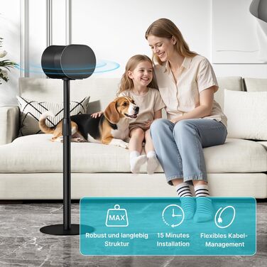 Підставка для колонок PEGZONE, сумісна з SONOS Era 300/100, регульована висота, з кабельною організацією, чорна, 2 шт.