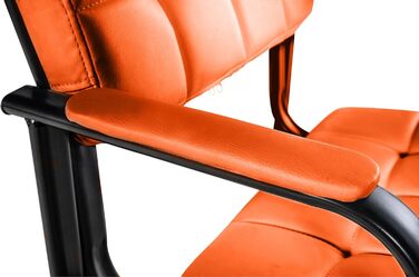 Крісло CLP Canada - м'яке крісло з штучною шкірою, чорний металевий каркас, колір: помаранчевий