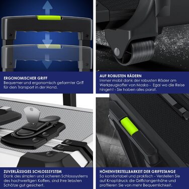 Набір інструментів MASKO 1400 предметів в алюмінієвому кейсі на колесах: професійний інструментальний візок для дому, майстерні, автосервісу