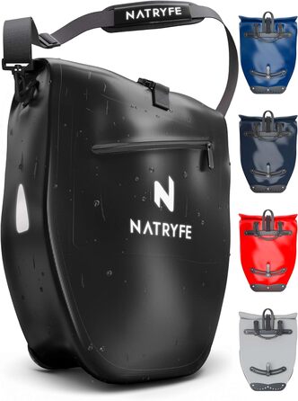 Кофр NATRYFE для багажної полиці - об'єм 20 л, 100 водонепроникний і міцний - Зі світловідбивачами та плечовим ременем - Бомбонепроникний фіксатор на будь-якій багажній полиці - Ідеальна сумка для багажу чорна 20 л