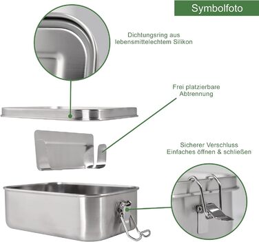 Ланчбокс з нержавіючої сталі з гравіюванням імені + пляшка для води – 800 мл, 470 мл, з роздільником, захист від протікання, бенто-бокс – подарунок, 1 вересня, спорт, відпочинок на природі