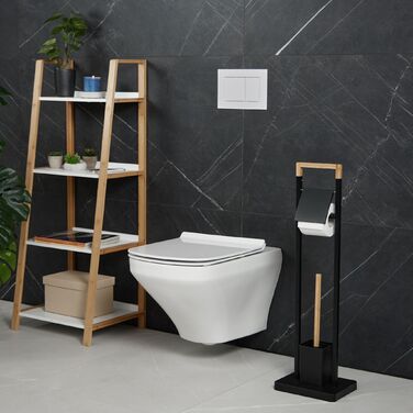 Набір для туалету Relaxdays Бамбук та Нержавіюча сталь