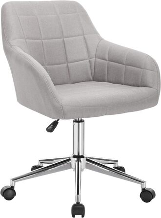 Офісний стілець WOLTU BS79dgr робочий стілець робочий стілець стілець обертовий стілець крісло-коляска офісне крісло з безступінчатим регулюванням по висоті зі спинкою і підлокітниками (світло-сірий, лляної)