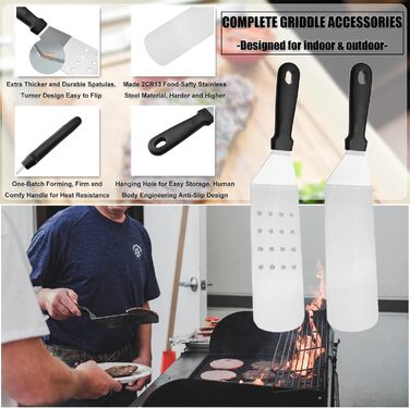 Набір аксесуарів для гриля з нержавіючої сталі: 67 предметів для кемпінгу, BBQ, Smoker, Plancha та газового гриля. Ідеальний подарунок для чоловіків та жінок