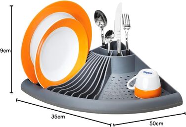 Кутова сушарка для посуду WENKO 50x9x35 см сіра