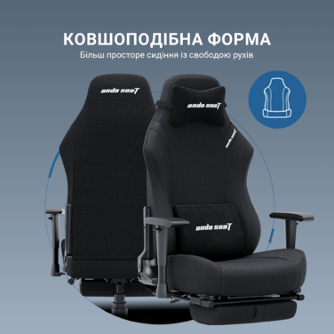 Крісло ігрове Anda Seat Luna Pro Black Fabric Size L