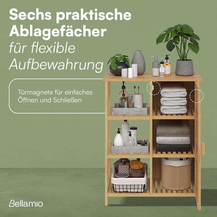 Бамбуковий шафка Bellamio Newa Badregal для ванної кімнати – 5 полиць, 140x33x33 см