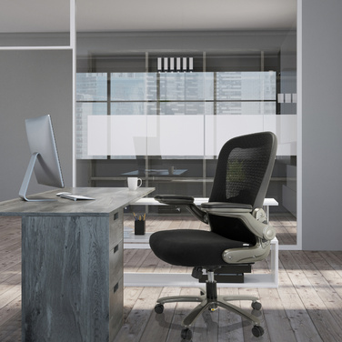 Крісло для важких навантажень / Офісне крісло INSTRUCTOR T I Titan XXL з сітчастою/тканинною оббивкою, чорного кольору hjh OFFICE