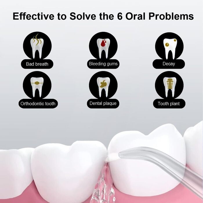 Набір для очищення зубів: зубна нитка, електрична зубна щітка, щітка та зубна нитка для здоров'я ясен та чистоти зубів Black