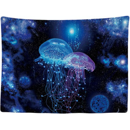 Психоделічна медуза Медуза Природні тварини - Гобелен - 200x150 см - Великий гобелен - Плакат - Принт на полотні - Аксесуари для спальні, вітальні, дитячої кімнати