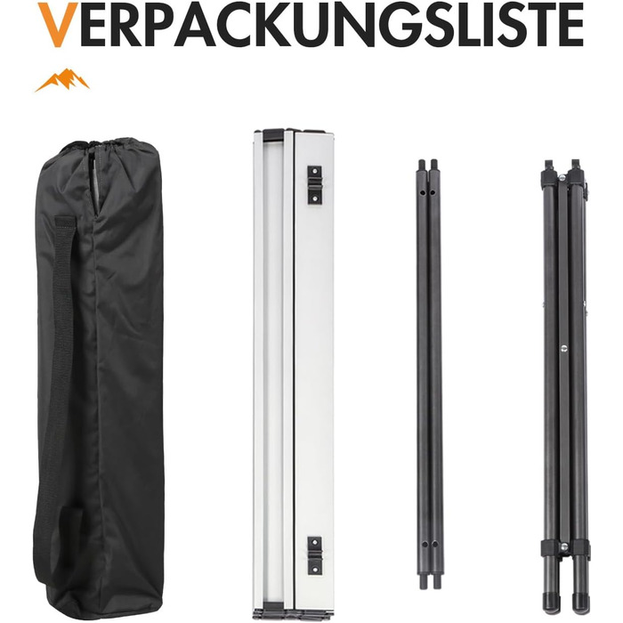 Складаний кемпінговий стіл PORTAL з алюмінієвою стільницею, витримує 80 кг, з сумкою для перенесення, білий — для пікніка, гриля, саду та балкона