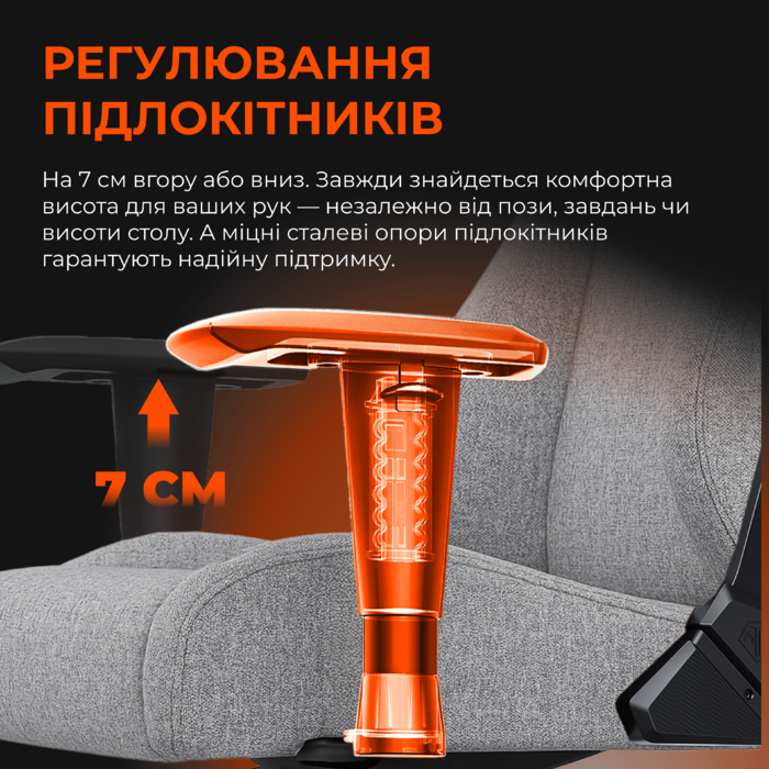 Крісло ігрове Anda Seat Novis Gray Fabric Size XL