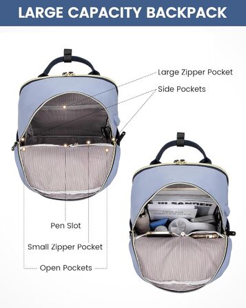 LOVEVOOK Рюкзак для жінок, рюкзак для ноутбука, рюкзак-рюкзак для подорожей, водонепроникний, сумка для роботи, рюкзак для жінок, велика шкільна сумка для підлітків, елегантний для школи, університету, подорожей, роботи, офісу, бежевий, хакі (15,6 дюймів,