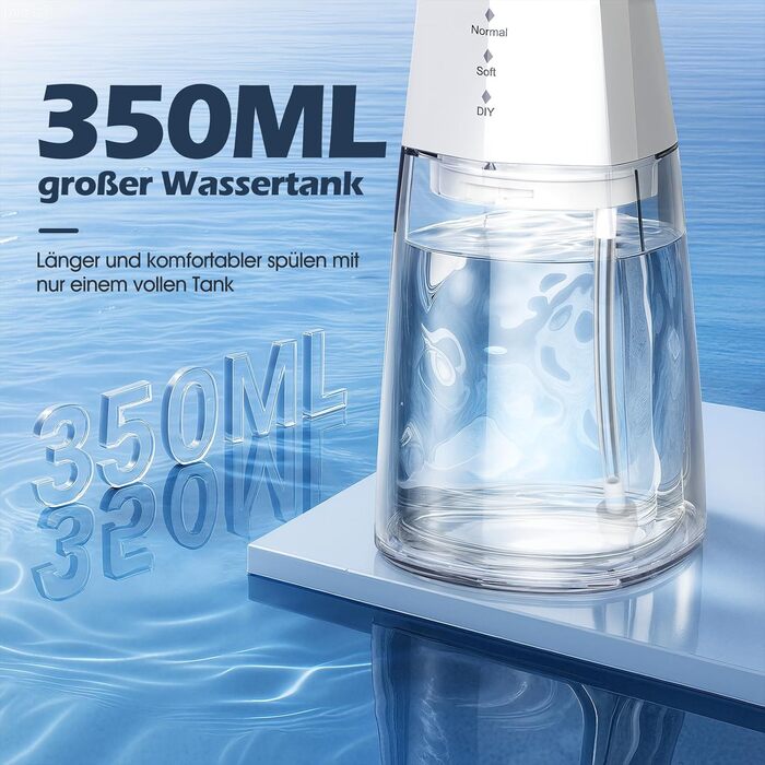 Іригатор для порожнини рота Munddusche - Тест-переможець 2024, професійний, з технологією мікробульбашок, регулювання тиску води, для чищення зубів та брекетів, білий