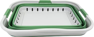Складна Пластикова корзина для білизни SAMMART 42L-складаний висувний контейнер для зберігання / органайзер - переносна корзина для білизни - компактна корзина для білизни (1, Сірий / темно-морський зелений)