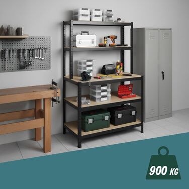 Міцна полиця Relaxdays з робочою поверхнею, витримує до 500 кг