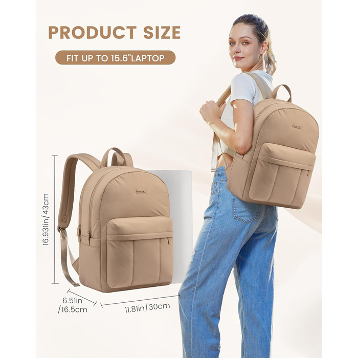 LOVEVOOK Рюкзак для жінок, середнього розміру, для підлітка, дівчини, студентки. Елегантний, з відділенням для ноутбука 15.6