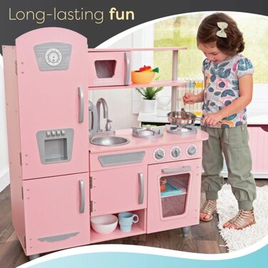 KidKraft Rosa Vintage Кухня для дітей з дерева Rosa 53179, з телефоном та холодильником, від 3 років