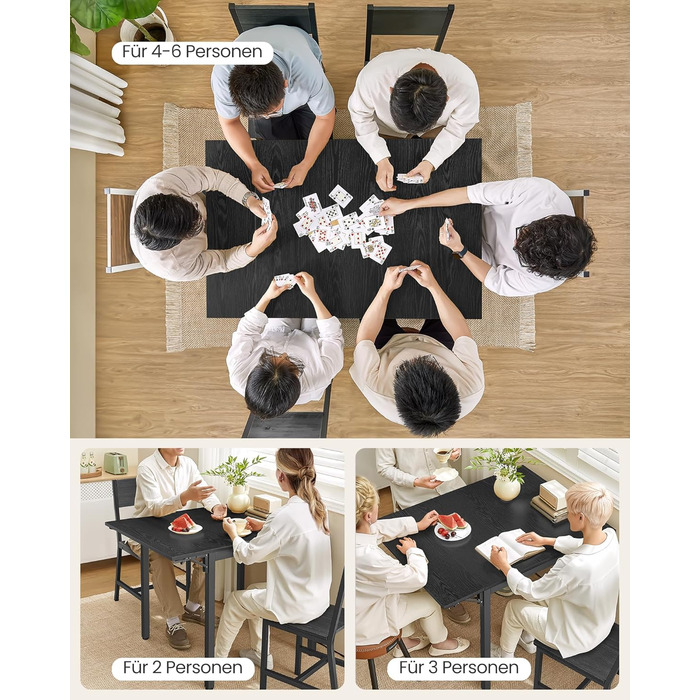 Розкладний кухонний стіл VASAGLE для 2-4 осіб, чорний, KDT077B03