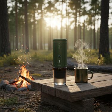 Портативна еспресо-машина CERA+ з самонагрівом, 20 Bar, 3 * 4500mAh, для капсул та меленої кави, чорна