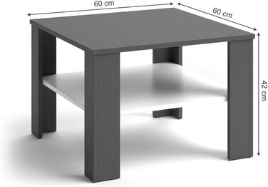 Журнальний столик Vicco Homer, 60 х 42 см (антрацит, 60х42х60 см)