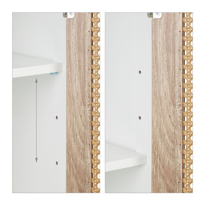 Шафка для ванної кімнати Relaxdays з ротанговими дверцятами