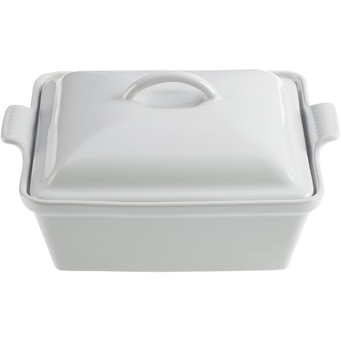 Каструля Le Creuset Heritage з кришкою, 22.9 см, кераміка, квадратна, біла