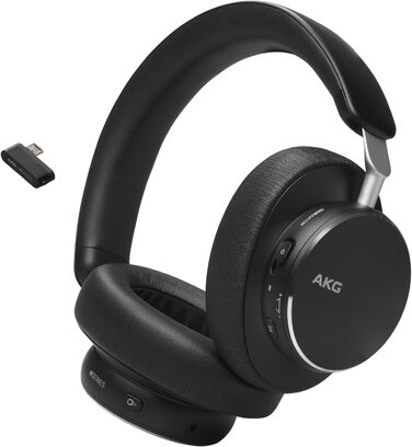 Гібридні накладні навушники AKG N9 - бездротові, шумозаглушення, акумулятор 100 год, Bluetooth, USB-C, чорний