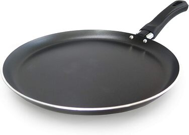 Сковорода для млинців Tredoni 22 см Сковорода з антипригарним покриттям з алюмінію, чорна (22 см)