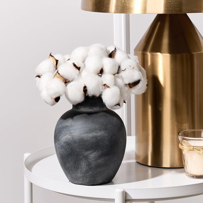 Керамічна ваза для квітів у стилі Богеми, 15.2 см, сіро-чорна, для декору дому, теракота