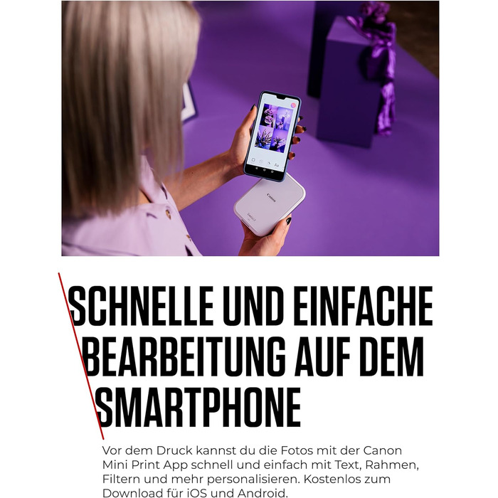 Canon Zoemini 2 Perlweiß: Міні-фотопринтер для смартфонів та планшетів | Модель для подорожей | Комплект друку