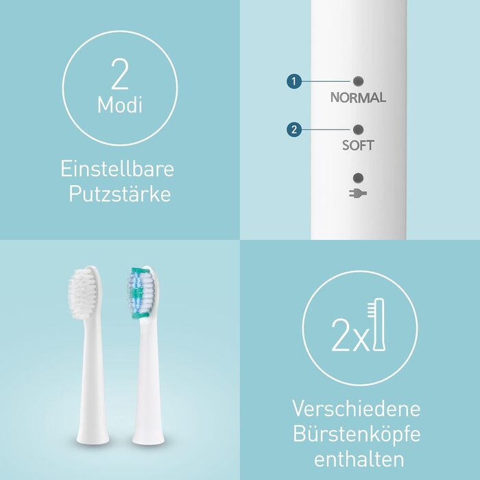 Електрична зубна щітка Panasonic EW-DM81-K503: звукова вібрація, 2 режими чищення, біла, з додатковою насадкою