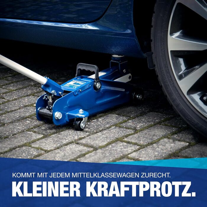 Гідравлічний домкрат NTG 2T (2000 кг) з сертифікатом TÜV, сталева конструкція, висота підйому 130-330 мм - для автомобілів, заміни шин