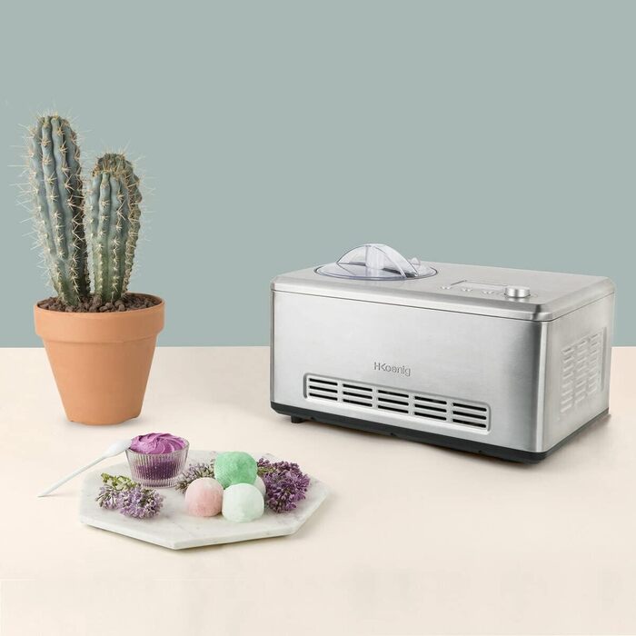 Електрична машина для приготування льоду H.Koenig HF320, 1.5 л, 135 Вт, з охолодженням, для льоду, замороженого йогурту та сорбету