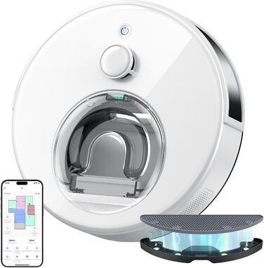 Робот-пилосос OKP L7G 3-в-1 з функцією миття підлоги, LiDAR-навігація, 6000Pa, 150 хв роботи, WiFi, Alexa, для тварин, килимів, твердих підлог, сірий