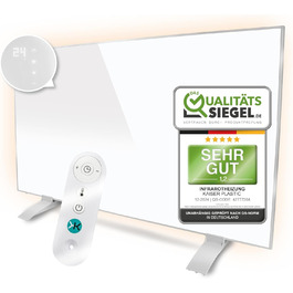 Інфрачервовий обігрівач KAISER® 450W з LCD-дисплеєм - панельний обігрівач для дому, офісу та ванної кімнати. Можливість настінної/стельової/мобільної установки, термостат, пульт ДУ, енергозберігаючий.
