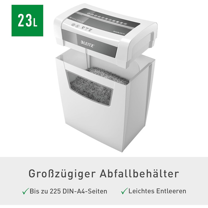 Шредер Leitz IQ Aktenvernichter Home Office: безпечне знищення документів, P4, 23L, для дому та офісу